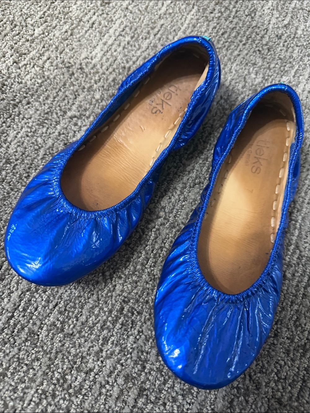 Tieks Metallic Royal Blue Ballet Flats - Picture 2 of 6